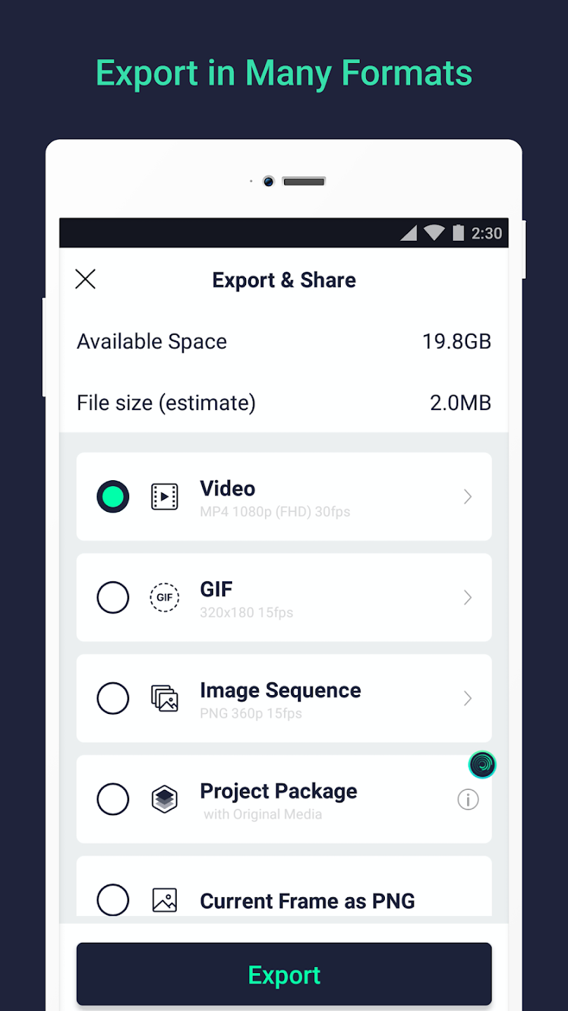 High-Quality Video Export